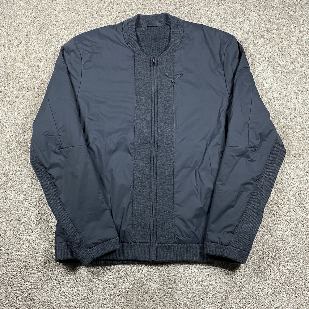 Lululemon Composite Hybrid‎ Jacket Mens XL Obsidian Gray Wool Full Zip Primaloft